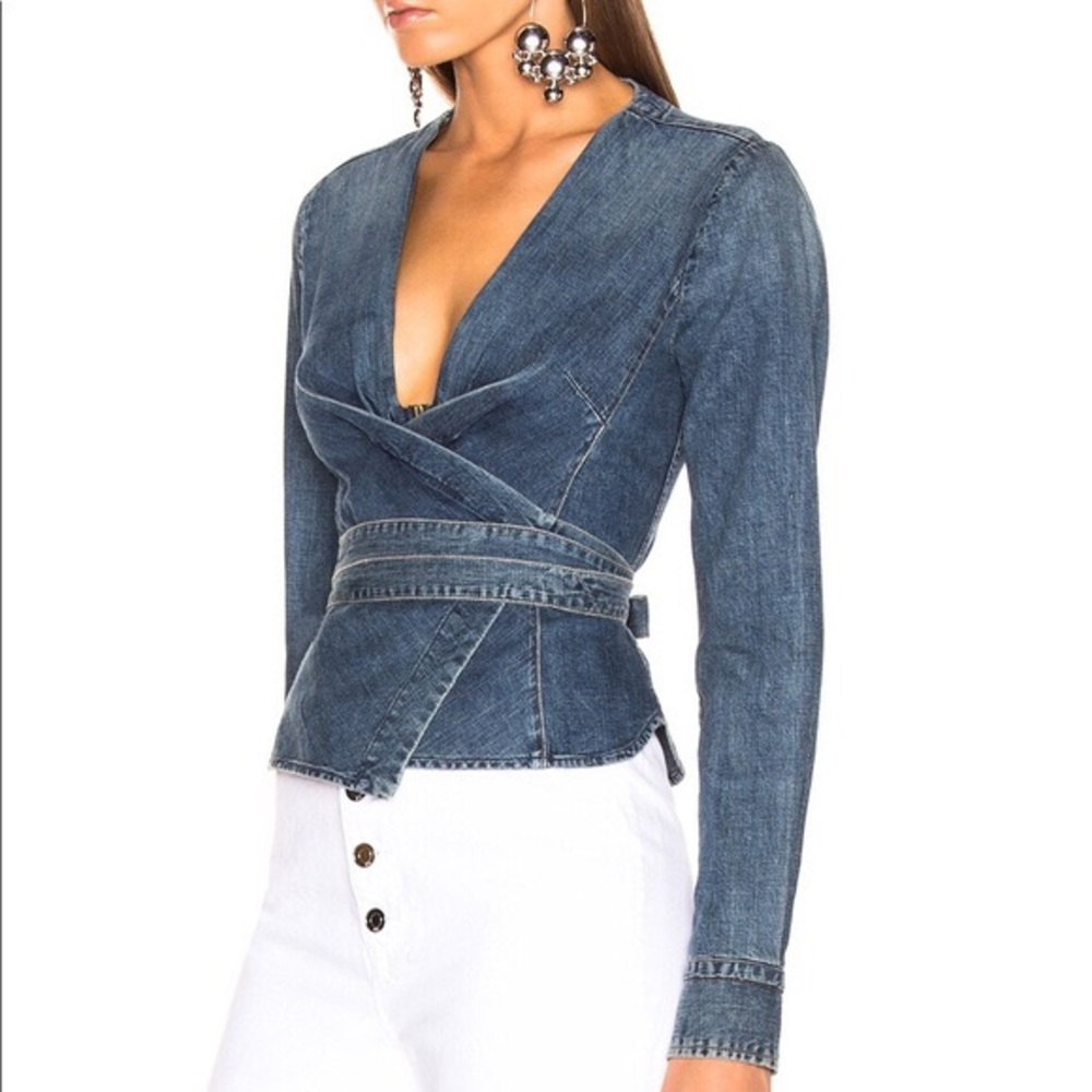 Denim Wrap Top